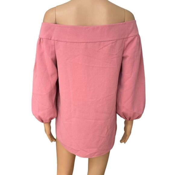 Tibi Twill Off the Shoulder Top pink Size 4 Blouse - Picture 3 of 8